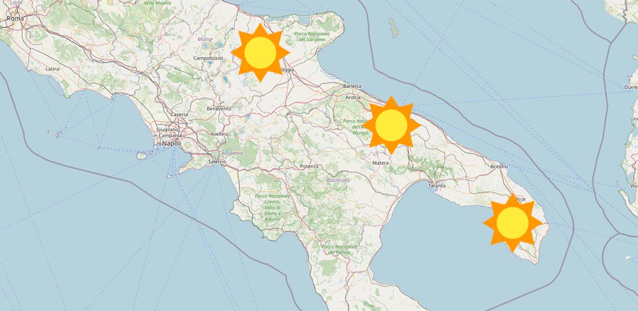Meteo Puglia 31 sabato Maggio