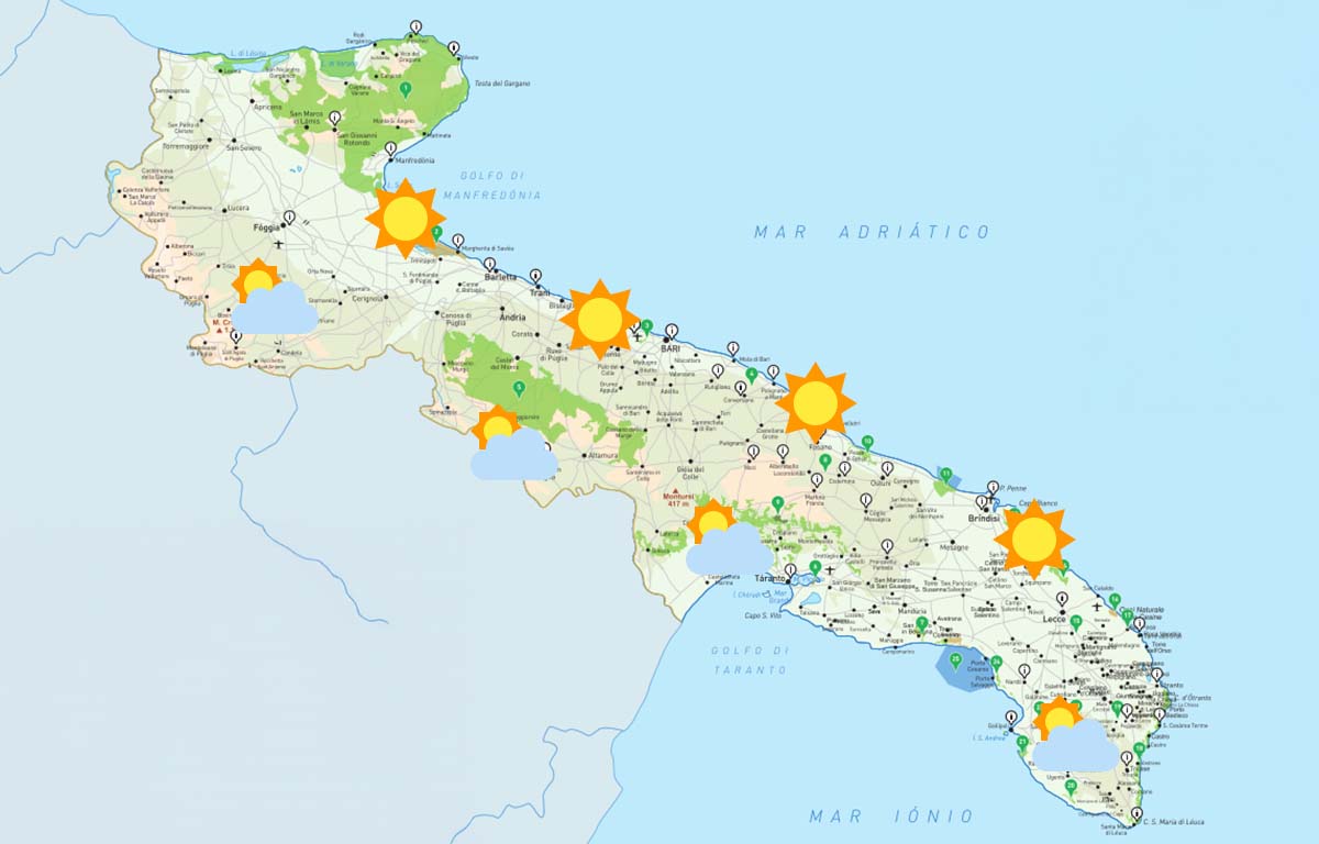 Meteo Puglia sabato 10 maggio